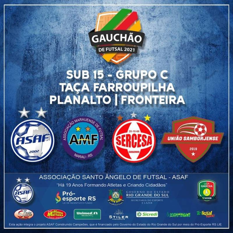 A categoria Sub-15 já conheceu os seus adversários no Gauchão de Futsal.