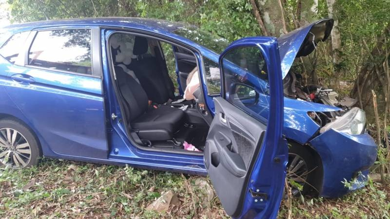 Ao desviar de animal na pista motorista perde controle e colide em árvores na BR 285