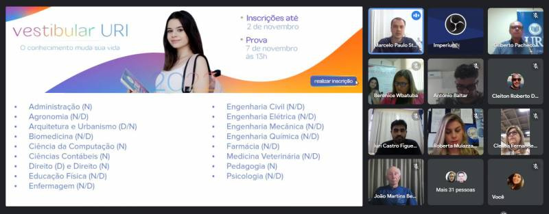 Com encontro virtual, URI reuniu imprensa para apresentar Vestibular, Pós-graduações e