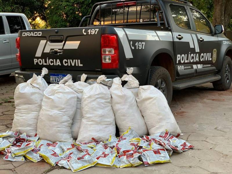 Policia Civil apreeende defensivos agrícolas contrabandeados em São Luiz Gonzaga