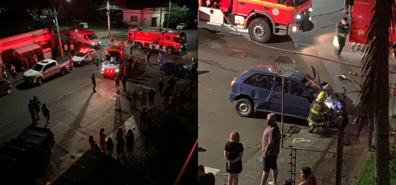 Colisão na zona sul de Santo Ângelo envolve veiculo de passeio e caminhonete