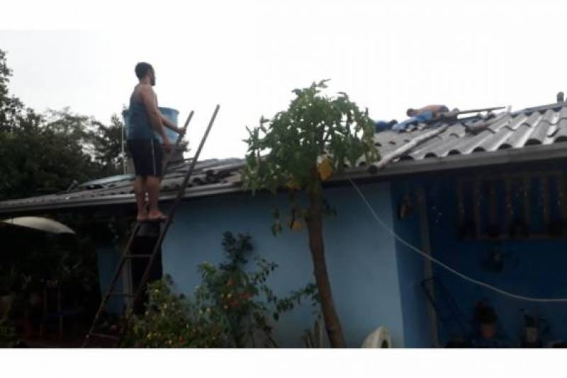 Temporal causa estragos na deste domingo em Ametista do Sul