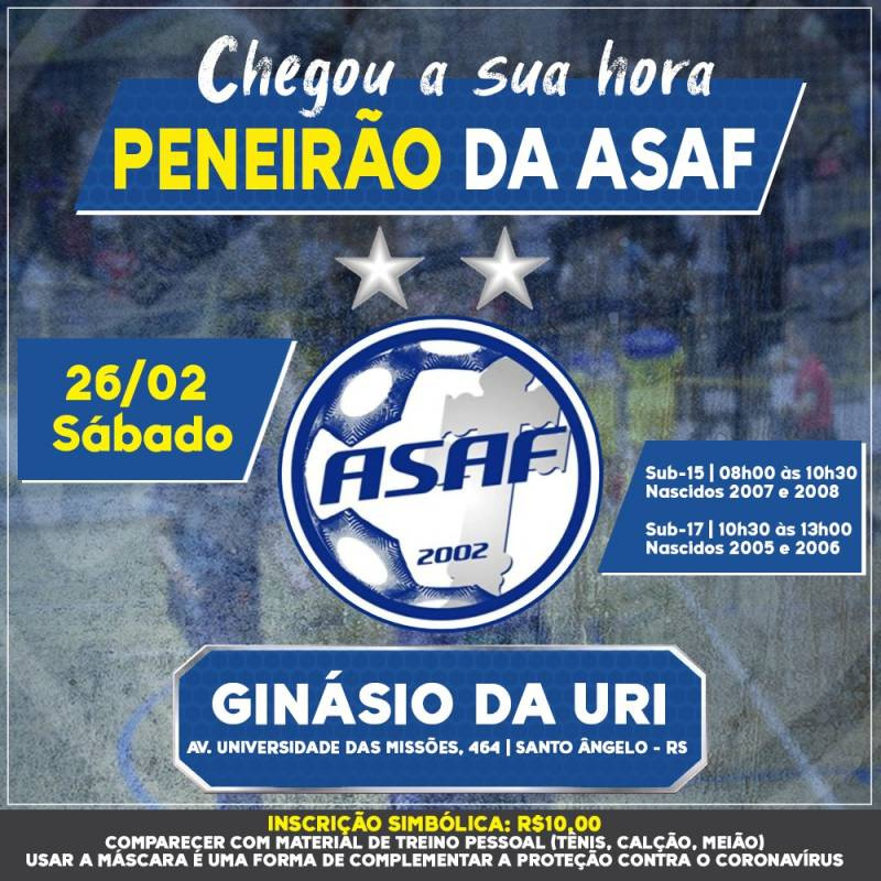 ASAF realiza seletiva de atletas para as categorias de base