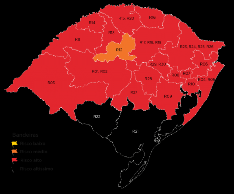 Mapa definitivo de 15 a 21 dezembro apresenta Bandeira Vermelha para região das missõe